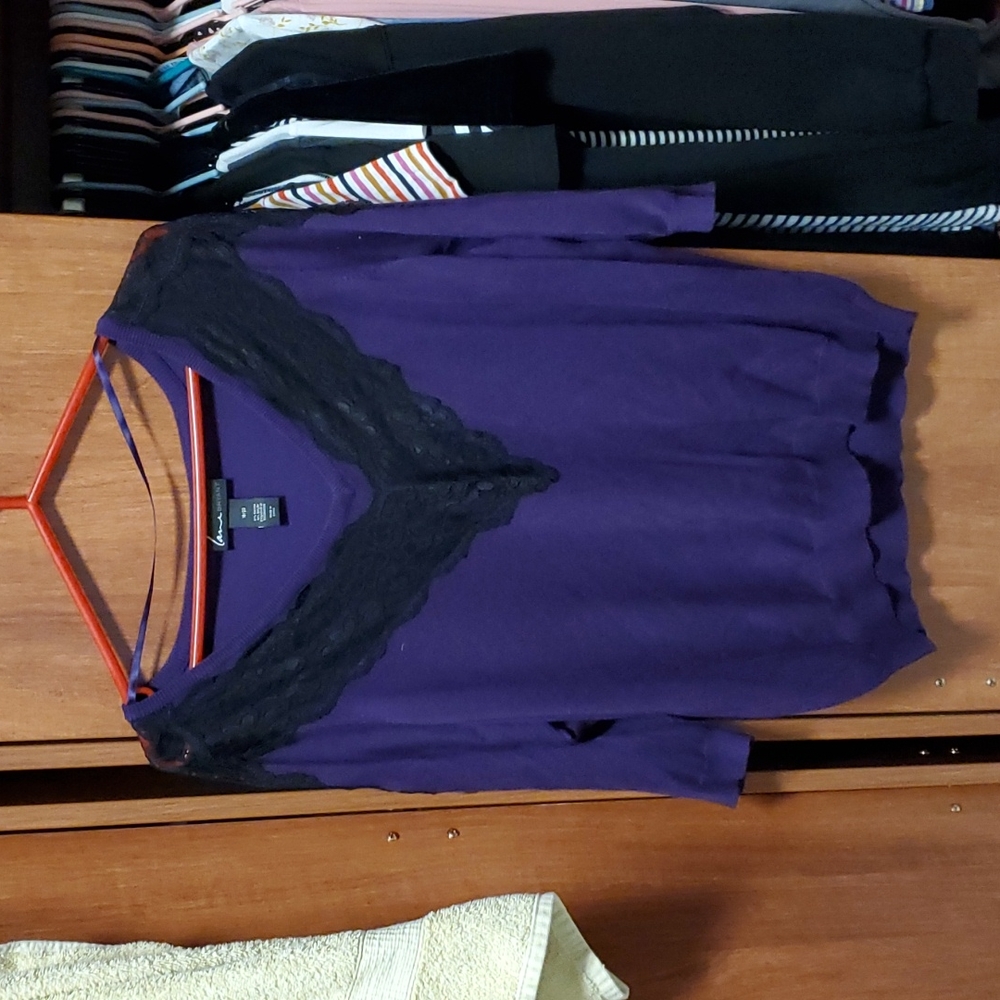 Purple Floral Sleeved Top